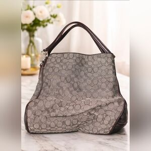 Coach Gray Patterned Shoulder Bag